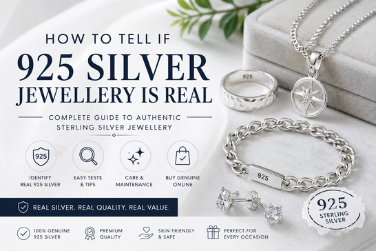 Real 925 sterling silver jewellery guide showing authentic silver rings chains and earrings