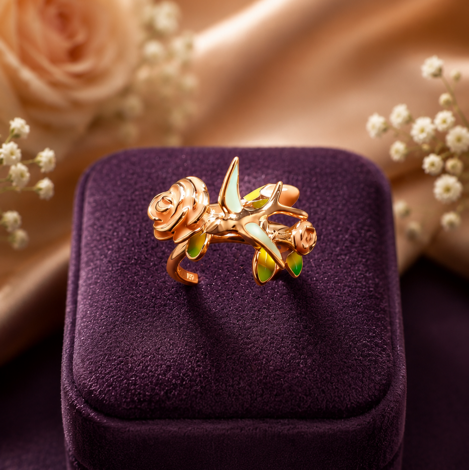 Assort Lite Rings – Rose Bloom Adjustable Ring