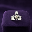Pearl Blossom Ring Elegant Floral Statement Rings