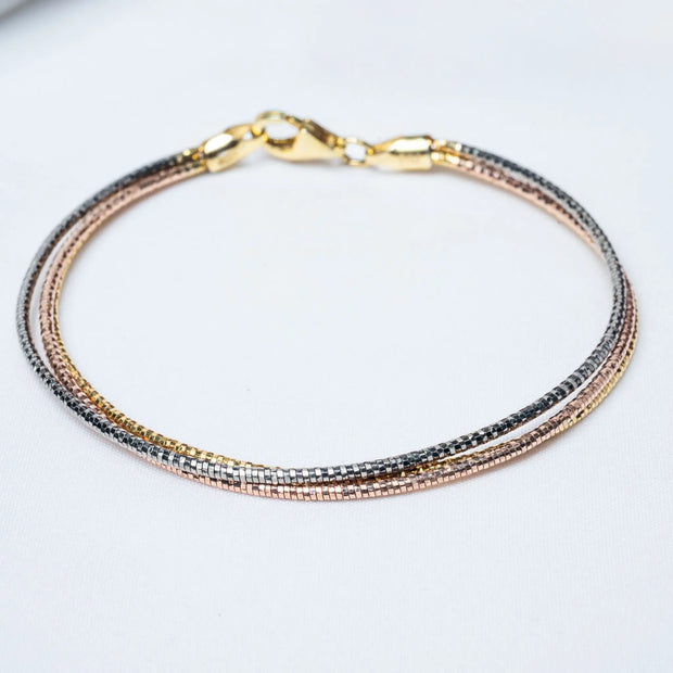 925 Premium Silver 3 Tone Bracelet