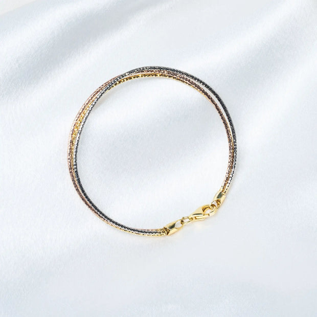 925 Premium Silver 3 Tone Bracelet