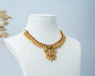 Antique Gold Floral Necklace with Ruby & Emerald Stones – 925 Silver Jewelry