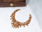 Lakshmi Peacock Antique Gold-Plated 925 Silver Temple Necklace