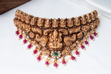 Lakshmi Peacock Gold-Plated 925 Silver Temple Choker Necklace