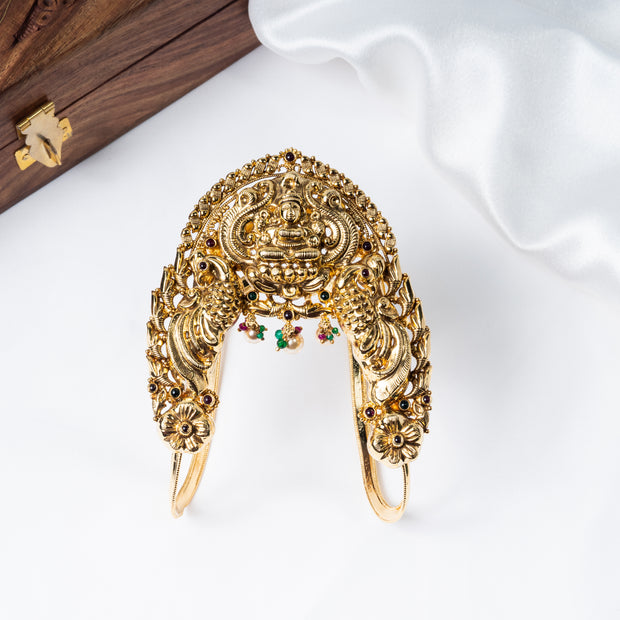 Lakshmi Peacock Gold-Plated 925 Silver Temple Vanki Armlet