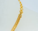 Gold-Plated Double-Layer Wheat Chain Necklace with Adjustable Links