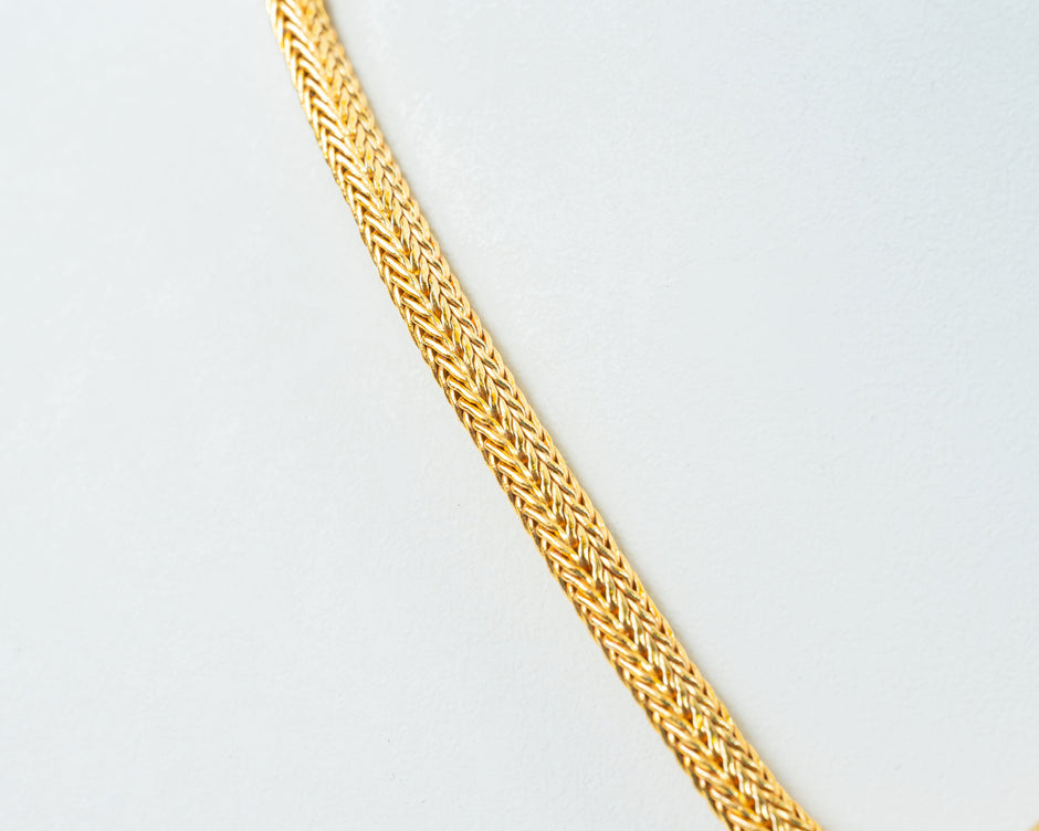 Gold-Plated Double-Layer Wheat Chain Necklace with Adjustable Links