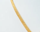 Gold-Plated Double-Layer Wheat Chain Necklace with Adjustable Links