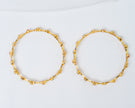 Gold-Plated Navratna Floral Stone Bangles with White Crystal Accents