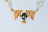 Labradorite Pearl Layered Gold-Plated Necklace