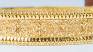 Classic Gold-Plated Filigree Bridal Waist Belt with Intricate Floral Design