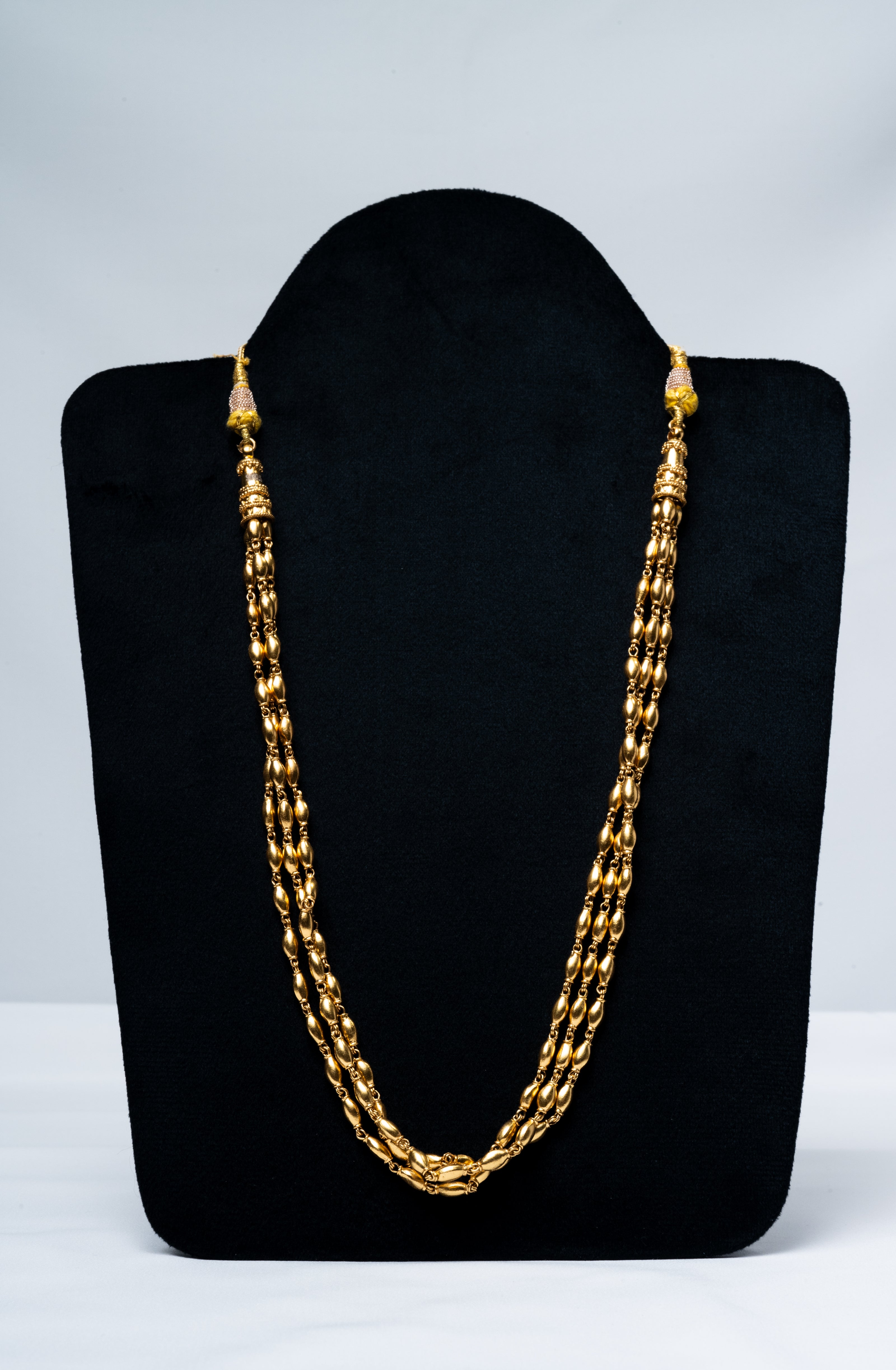 Triple-Layer Gold-Plated 925 Silver Long Chain Necklace Set
