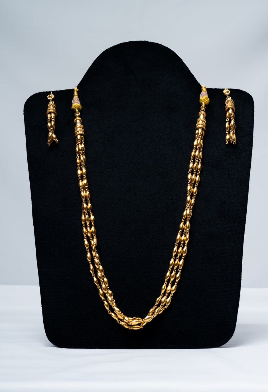 Triple-Layer Gold-Plated 925 Silver Long Chain Necklace Set