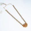 Lakshmi Temple Gold-Plated 925 Silver Haram with Pearls & Green Beads