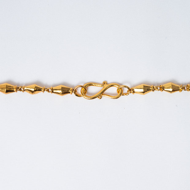 Geometric Gold-Plated 925 Silver Long Chain Necklace | Minimal Traditional Design