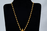 Antique Gold-Plated 925 Silver Long Necklace with Round Kundan Pendant