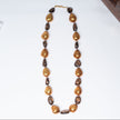 925 Sterling Silver Gold-Plated Smoky Quartz Beaded Long Necklace for Women