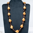 925 Sterling Silver Gold-Plated Smoky Quartz Beaded Long Necklace for Women
