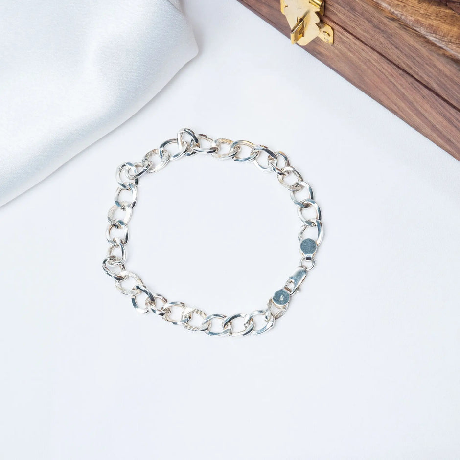 925 Premium Silver Anti-Tarnish Hollow Bracelet for Men