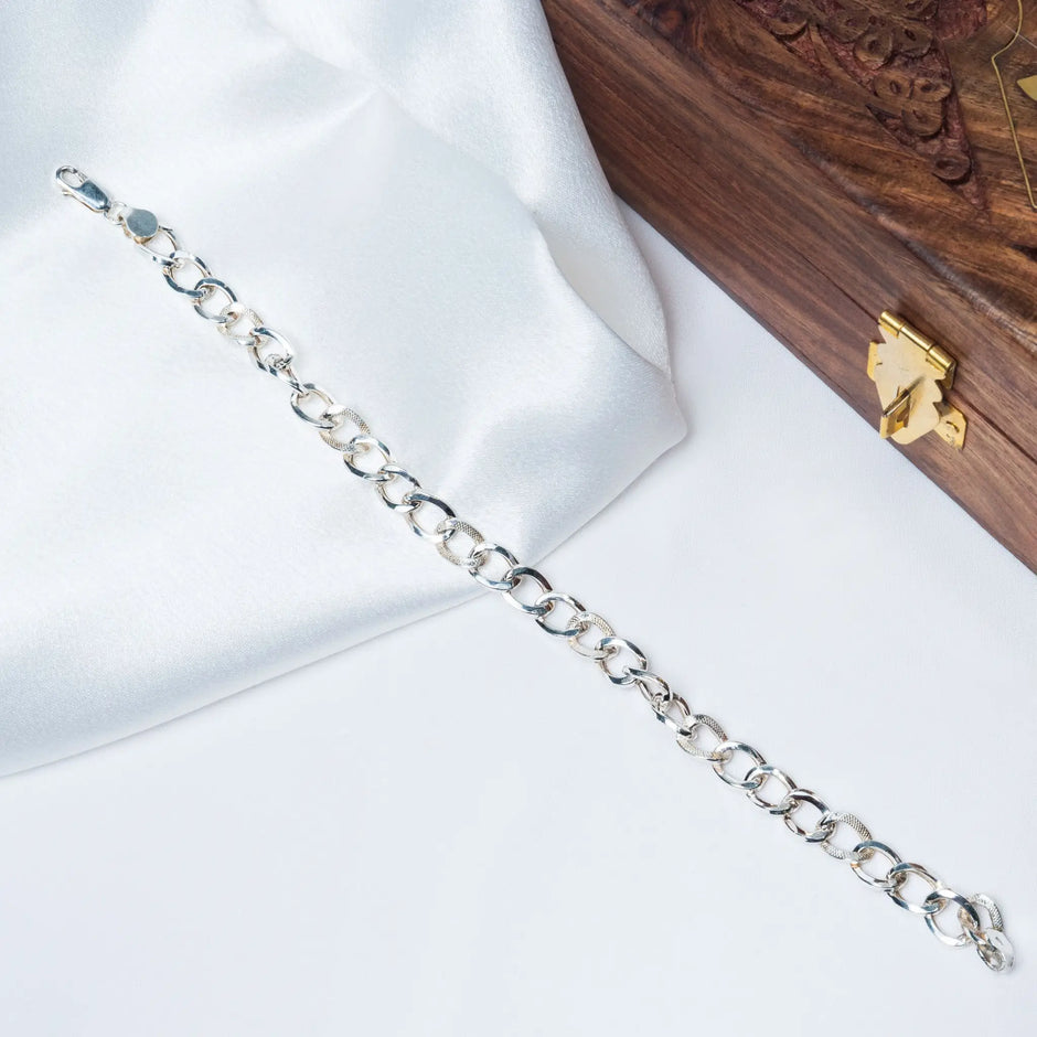 925 Premium Silver Anti-Tarnish Hollow Bracelet for Men
