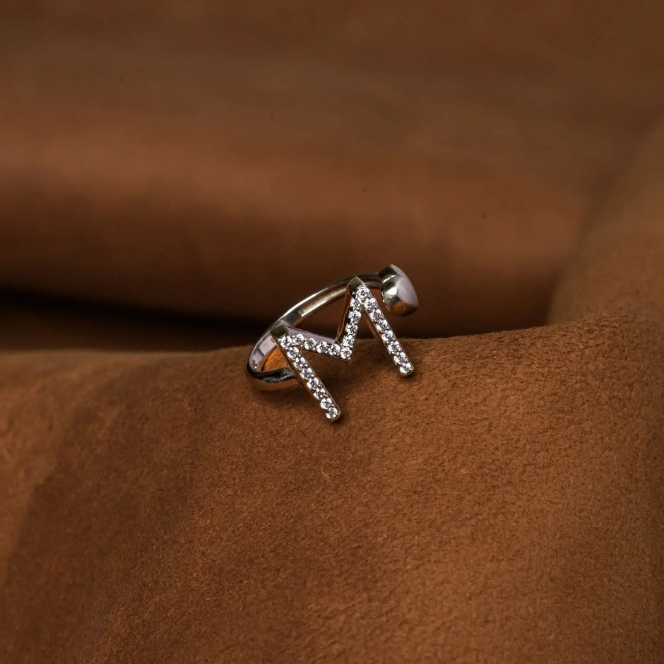 925 Premium Alpha Love CZ Silver Ring