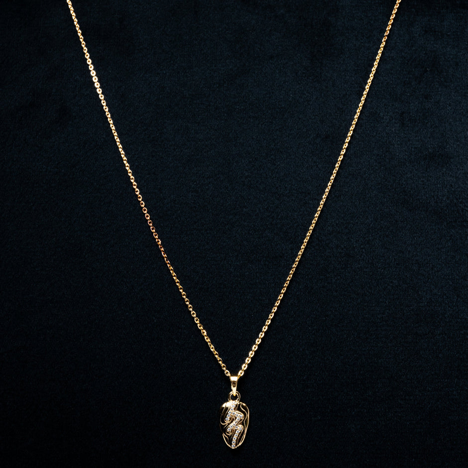 Gold-Plated 925 Sterling Silver Seahorse Pendant Necklace with Stones