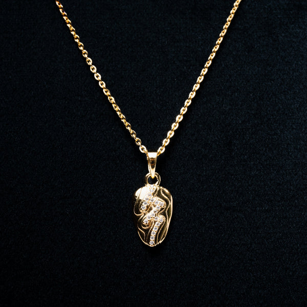 Gold-Plated 925 Sterling Silver Seahorse Pendant Necklace with Stones