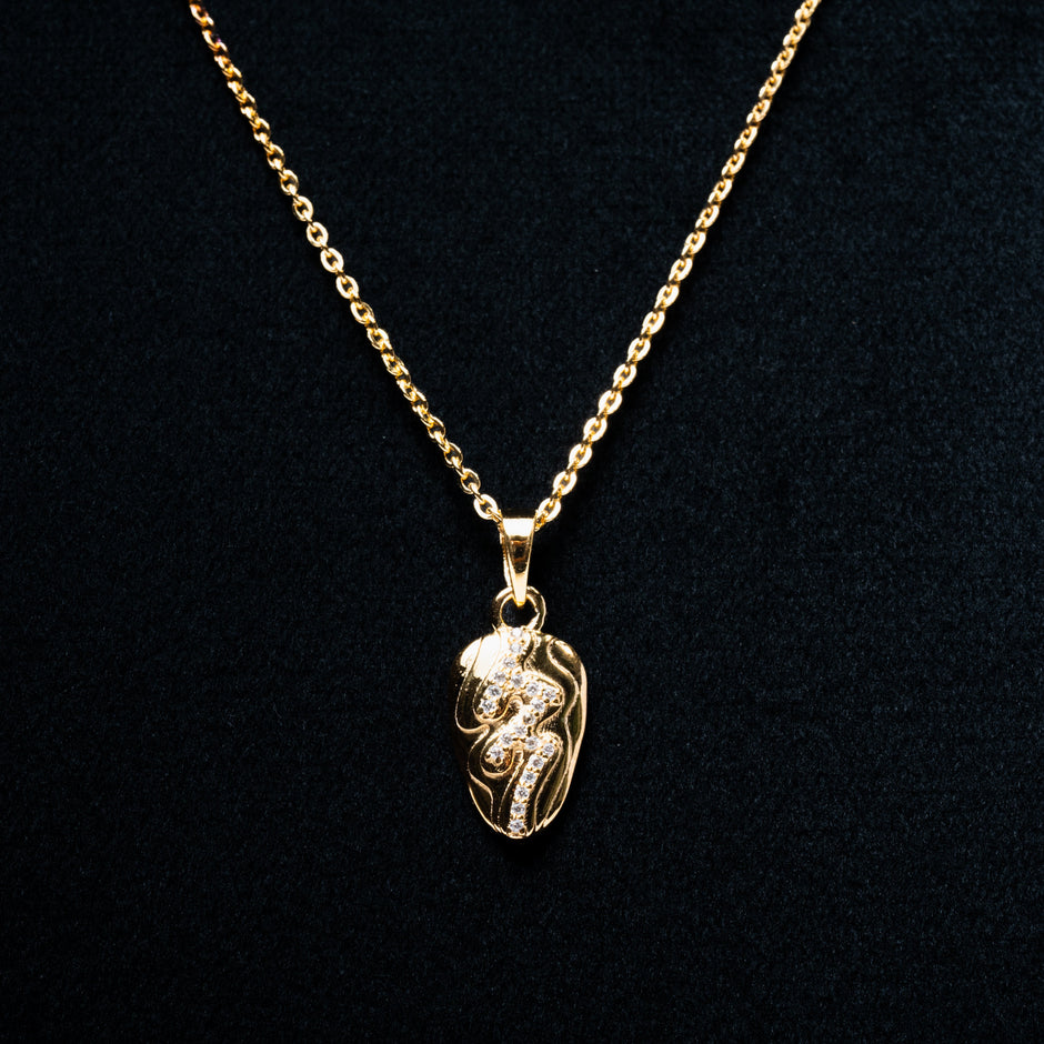 Gold-Plated 925 Sterling Silver Seahorse Pendant Necklace with Stones