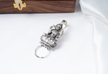 Goddess Lakshmi 925 Sterling Silver Keychain – Antique Temple Design