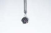 Floral Ruby Stone 925 Sterling Silver Keychain – Antique Rose Charm Key Holder