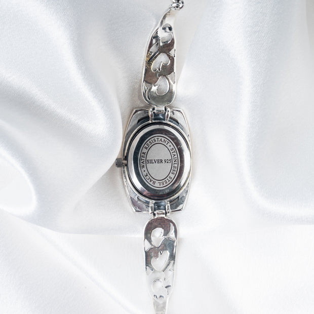 Vintage Marcasite 925 Sterling Silver Quartz Watch for Women – Antique Floral Design