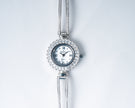 925 Silver Crystal Halo Women’s Watch with Elegant Bracelet Strap