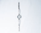 925 Silver Crystal Halo Women’s Watch with Elegant Bracelet Strap