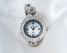 925 Silver Crystal Halo Women’s Watch with Elegant Bracelet Strap