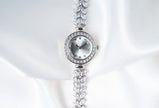 Elegant CZ Stone 925 Sterling Silver Women’s Bracelet Watch