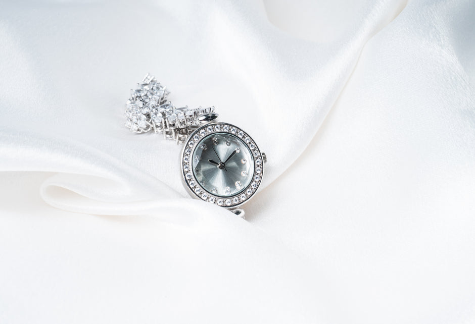 Elegant CZ Stone 925 Sterling Silver Women’s Bracelet Watch