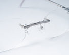 925 Silver Rimless Eyeglass Frame with Elegant Engraved Detailing