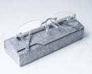 925 Silver Rimless Eyeglass Frame with Elegant Engraved Detailing