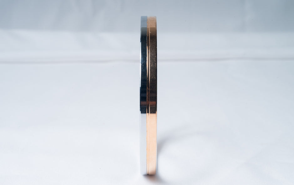 Dual Tone Rose Gold & Silver 925 Sterling Silver Bangle – Minimalist Kada