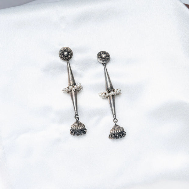Traditional Belan Jhumka Earrings in 925 Premium Silver Jewelry for Women