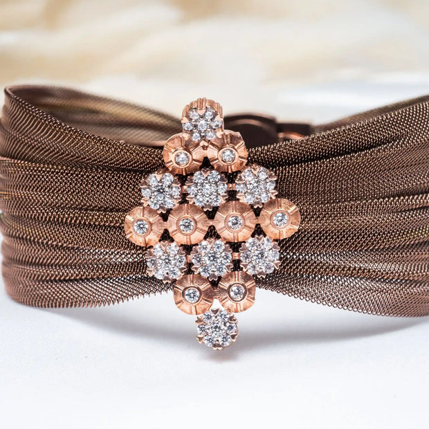 Bianca 925 Silver Dual Tone Cuff Bracelet
