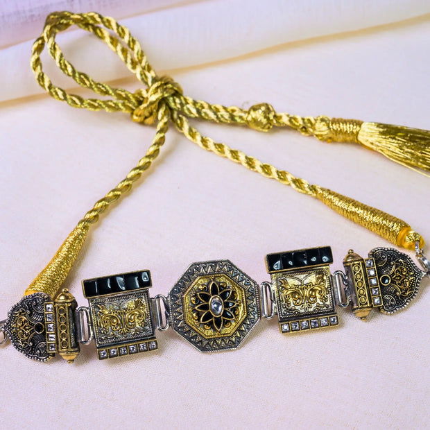 Black Dual Tone Choker - Varenya Galleria