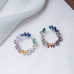 Elegant CZ RNB Crescent Earrings in 925 Premium Silver Jewelry for Women