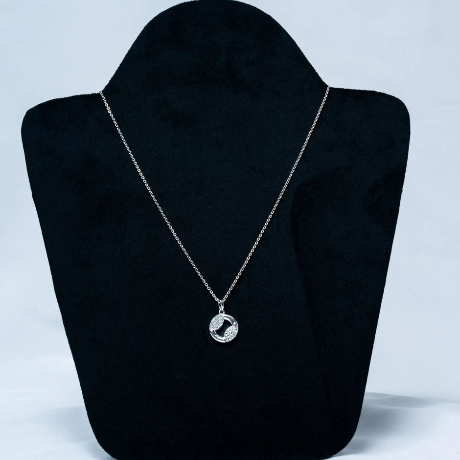 Circle WT Studs Pendant Set in 925 Premium Silver Jewelry
