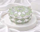 Sage Green Floral Silver Finish Jewelry & Keepsake Box