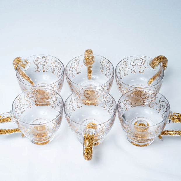 Premium 925 Silver Cup & Saucer Set of 6