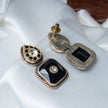 925 Premium Silver Jewelry Deep Kundan B Stone Semi Hanging Earrings for Women
