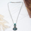 Royal Jaipur 925 Premium Silver Diya Emerald Pearl Necklace
