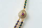 2-in-1 Reversible Ruby & Emerald Stone Flip Necklace