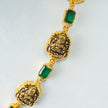 Emerald Lakshmi Gold Plated 925 Silver Long Necklace with Pendant